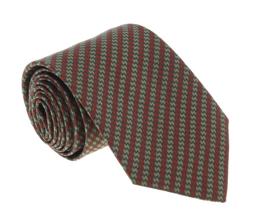 Missoni U5470 Rust/Olive Sharkskin 100% Silk Tie