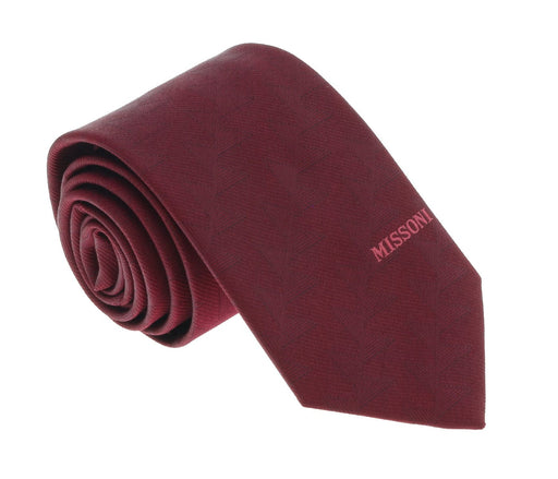 Missoni U5563 Maroon Abstract 100% Silk Tie