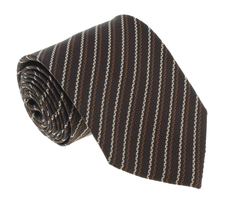 Missoni U4544 Brown/Tan Pencil 100% Silk Tie