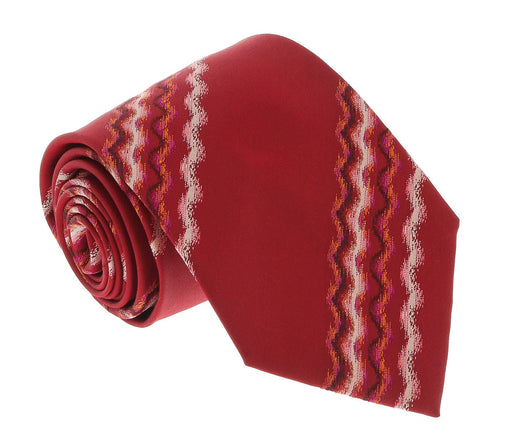 Missoni U3829 Red Sharkskin 100% Silk Ties