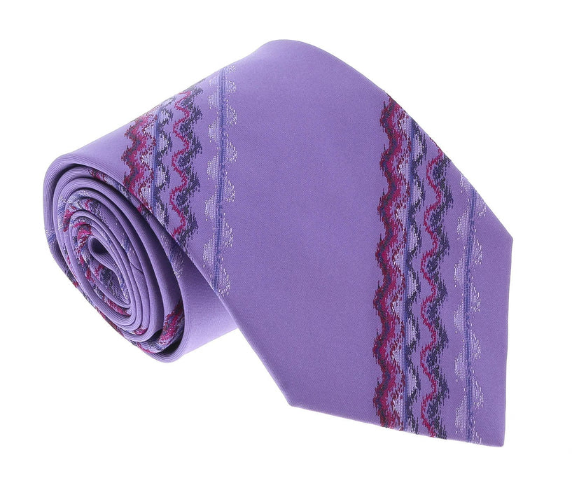 Missoni U3829  Violet Sharkskin 100% Silk Ties