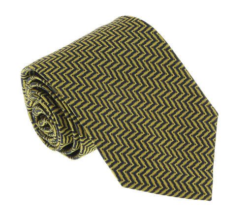 Missoni U4519 Gold Herringbone 100% Silk Tie