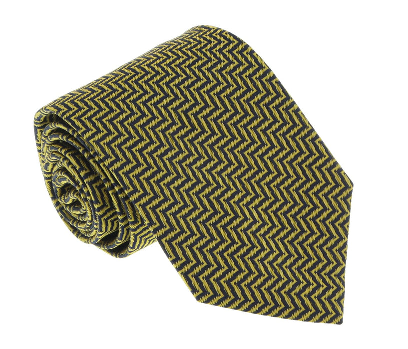 Missoni U4519 Gold Herringbone 100% Silk Tie