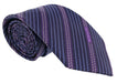Missoni Multi Stripe Blue/Purple Woven 100% Silk Tie