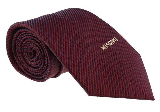 Missoni Interlock Woven Red Woven 100% Silk Tie