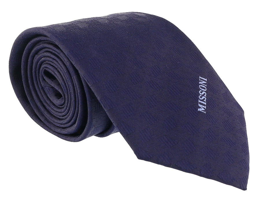 Missoni Abstract Navy Woven 100% Silk Tie