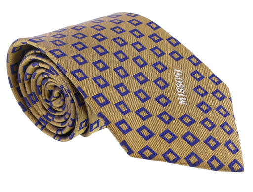 Missoni Square Blue/Red Woven 100% Silk Tie