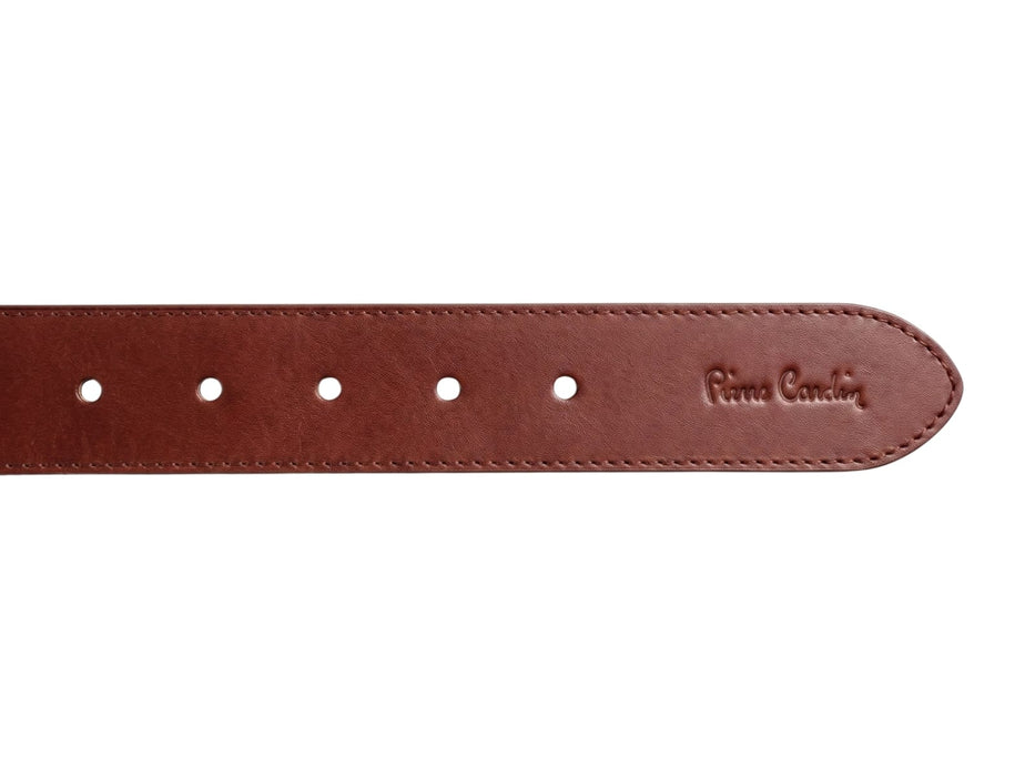 Pierre Cardin Chestnut Stitched Prestige Brown Adjustable Belt-50