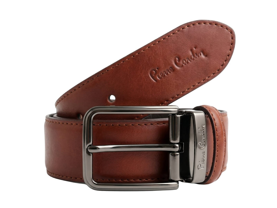 Pierre Cardin Chestnut Stitched Prestige Brown Adjustable Belt-50