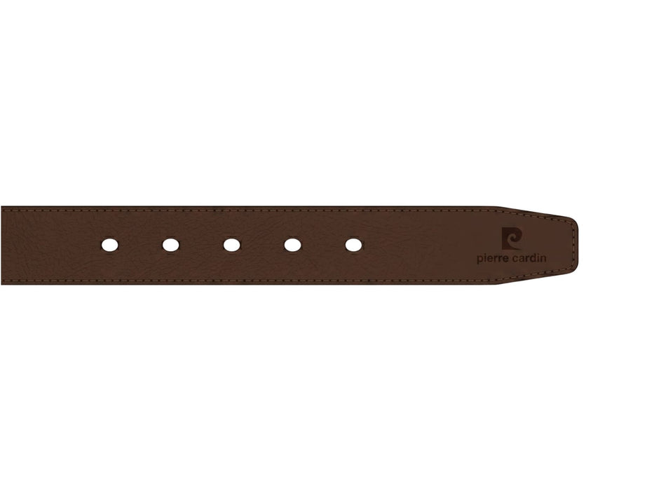 Pierre Cardin Brown Round Buckle Mens Adjustable Belt