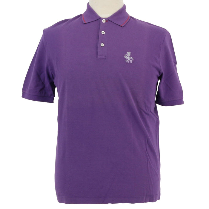 Piacenza Pure Cotton Purple Short Sleeve Polo Shirt-S