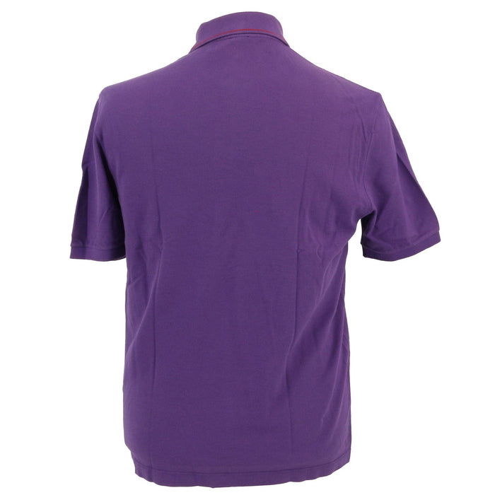 Piacenza Pure Cotton Purple Short Sleeve Polo Shirt-S
