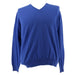 Defective Piacenza Pure Cashmere Blue V-neck Long Sleeve Sweater-L