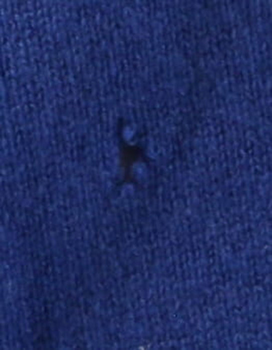 Defective Piacenza Pure Cashmere Blue V-neck Long Sleeve Sweater-L