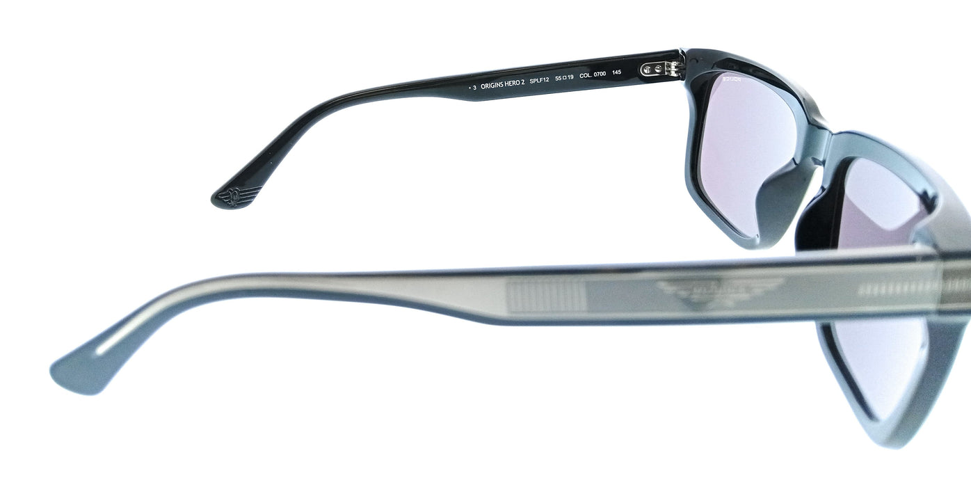 POLICE PLF12 700 Black Square Mens Sunglasses