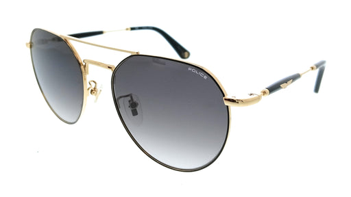 POLICE PLF14 302 Black Geometric Unisex Sunglasses