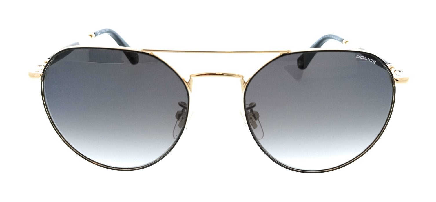 POLICE PLF14 302 Black Geometric Unisex Sunglasses