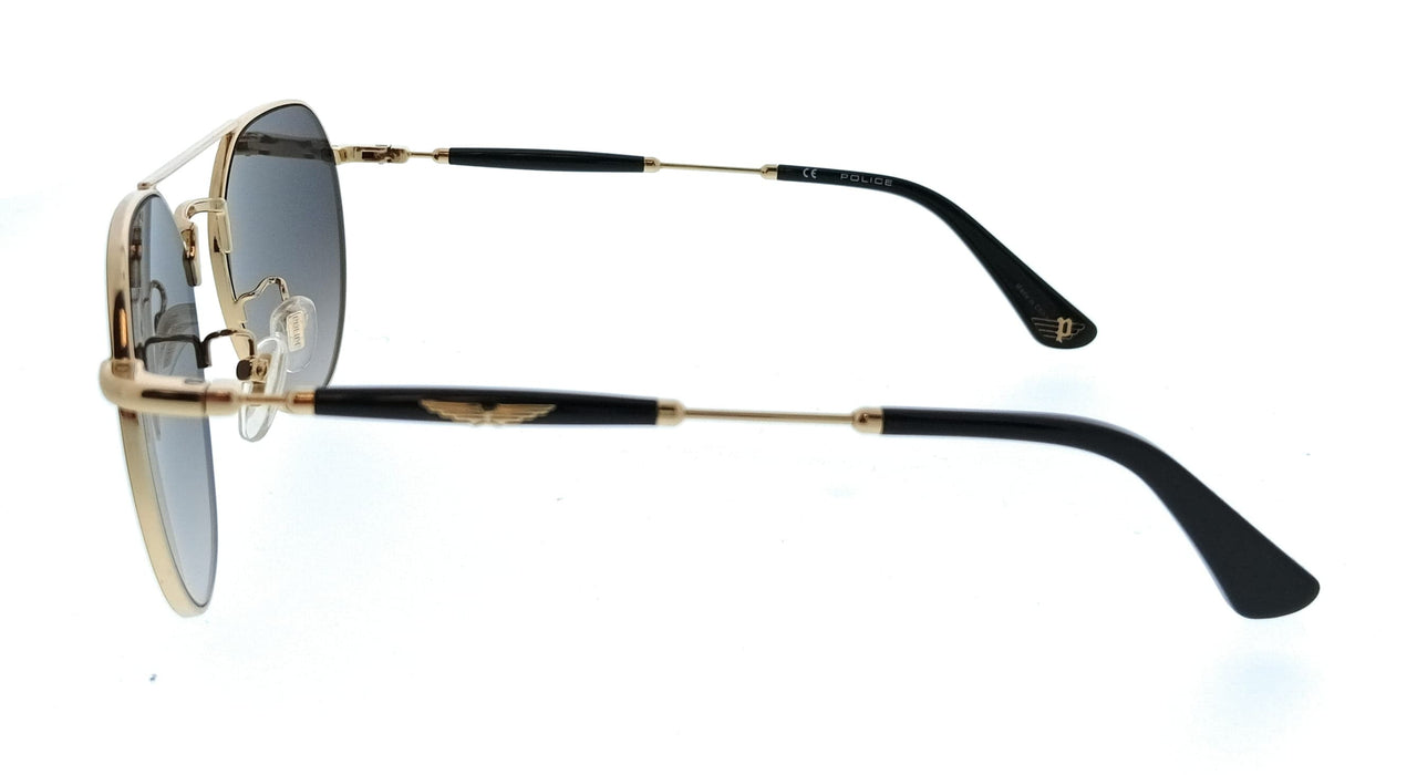 POLICE PLF14 302 Black Geometric Unisex Sunglasses