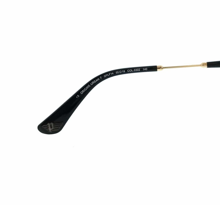 POLICE PLF14 302 Black Geometric Unisex Sunglasses
