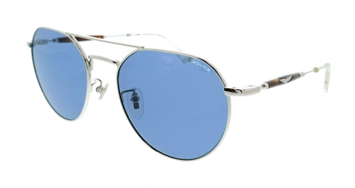 POLICE PLF14 579 Silver Geometric Unisex Sunglasses