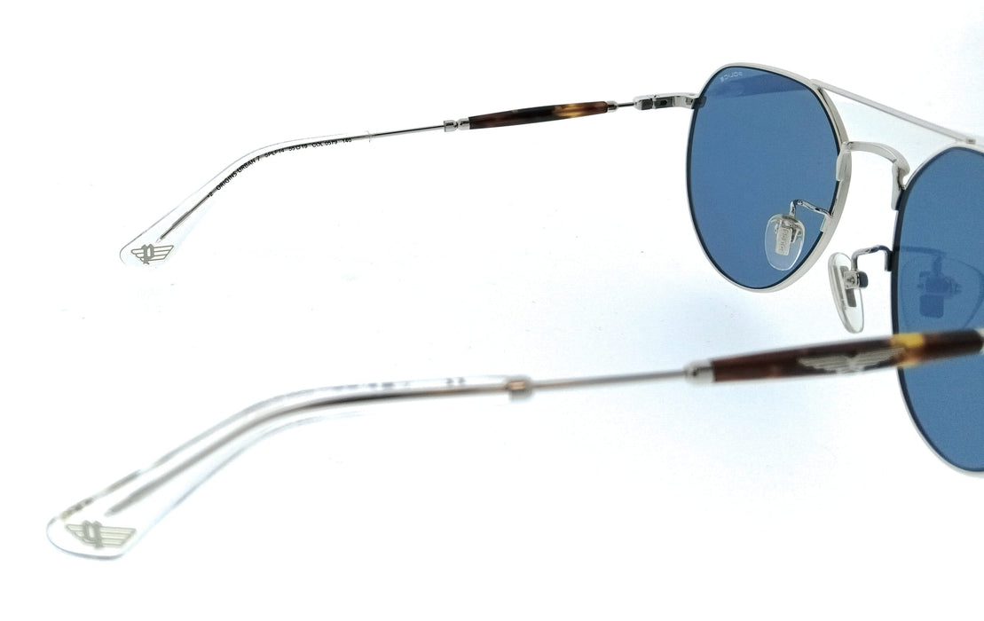 POLICE PLF14 579 Silver Geometric Unisex Sunglasses