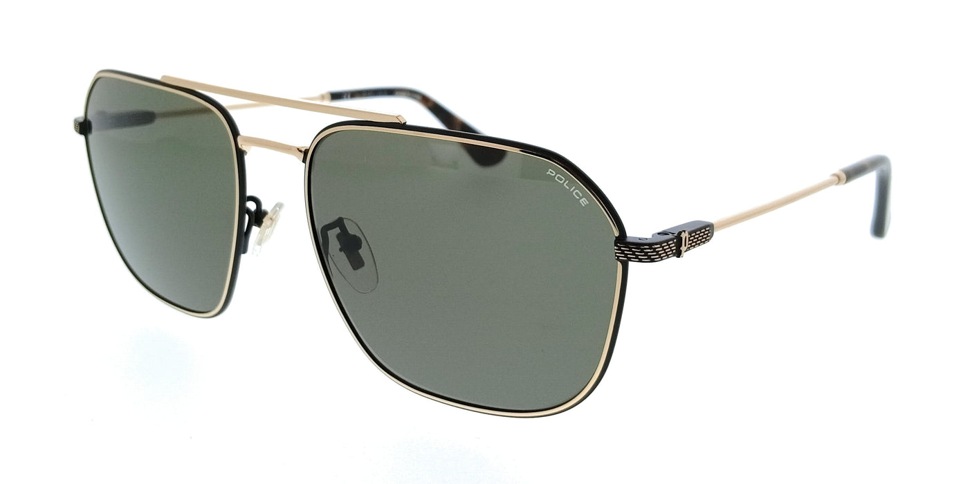 POLICE PLF64 300 Gold Geometric Mens Sunglasses
