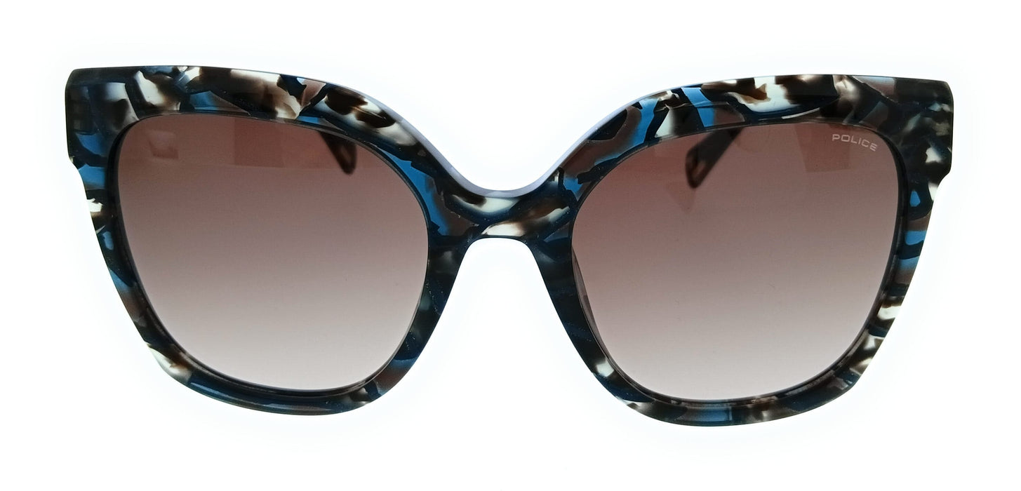 POLICE PLG19 0XAP Brown Butterfly Womens Sunglasses