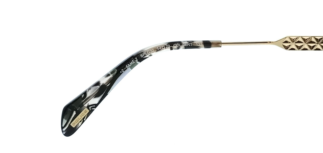 POLICE PLG20 06RT Shiny Green Havana+Black Square Womens Sunglasses