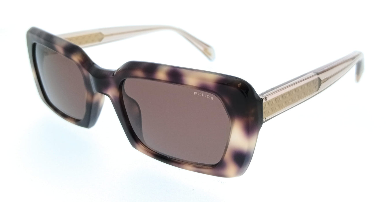POLICE PLG21 07UX Brown Square Womens Sunglasses