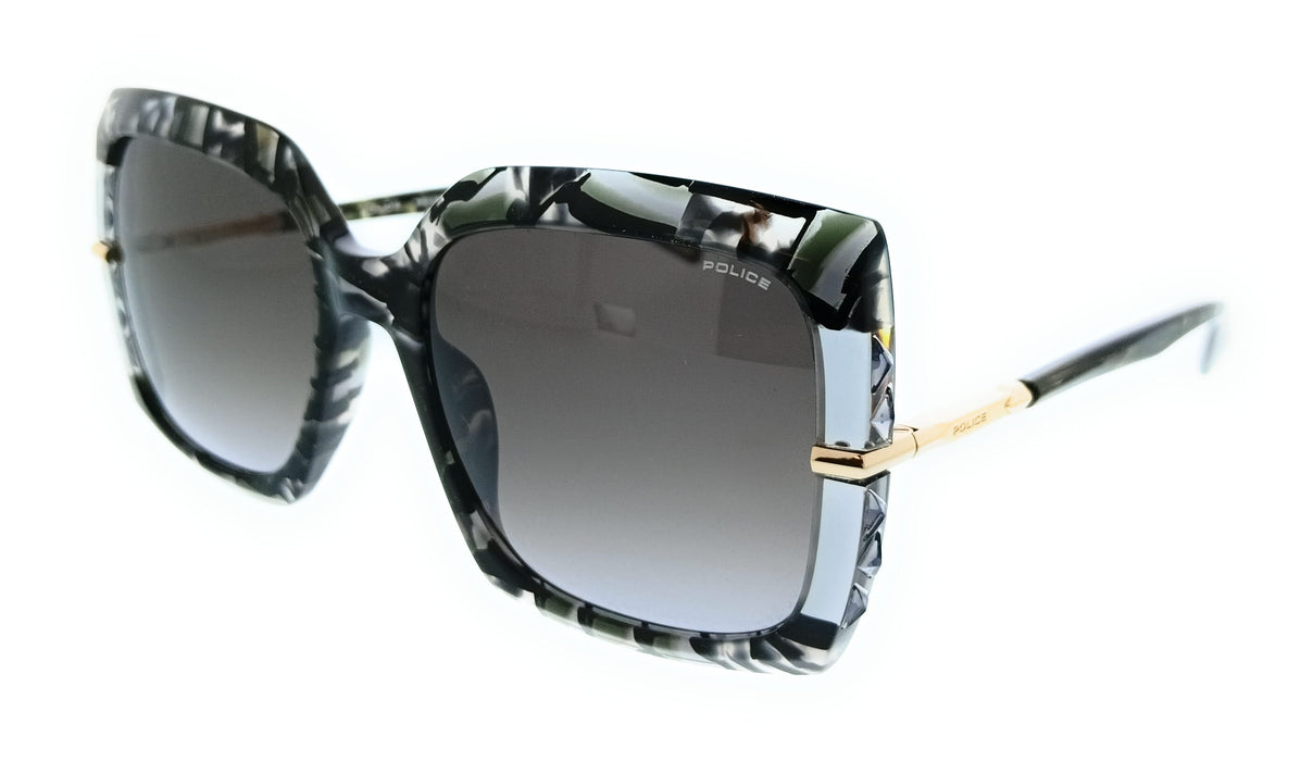 POLICE PLG23 06RT Brown Square Womens Sunglasses