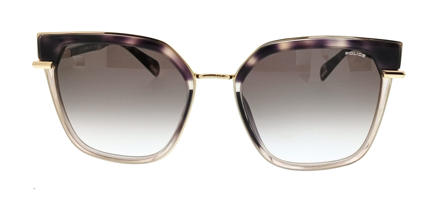 POLICE PLG24 300K Shiny Rose Gold Square Womens Sunglasses