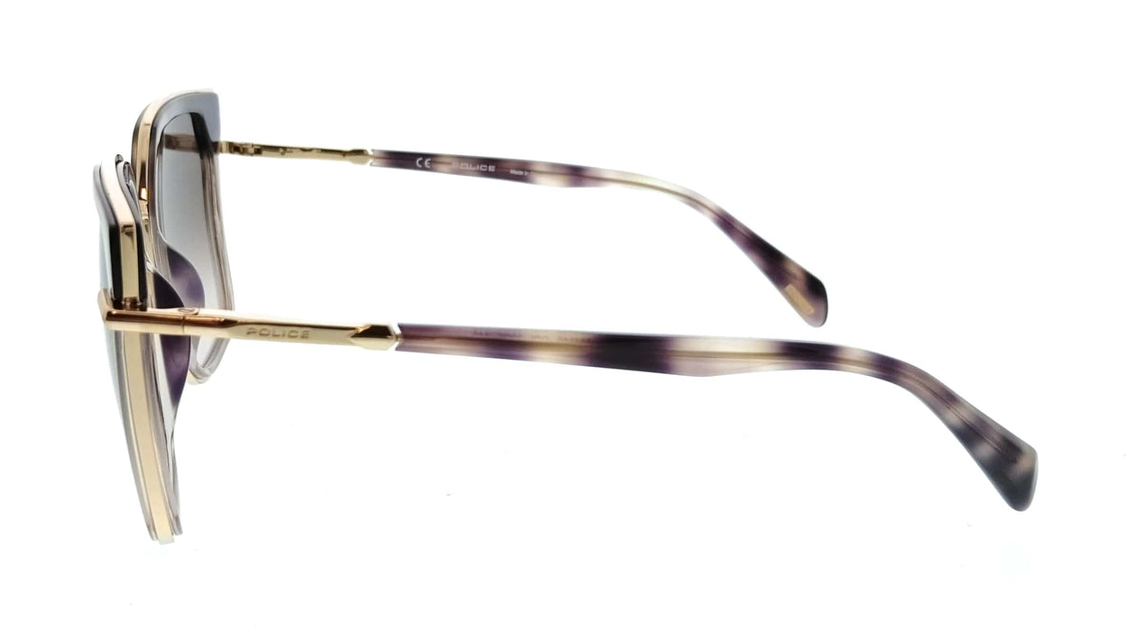 POLICE PLG24 300K Shiny Rose Gold Square Womens Sunglasses