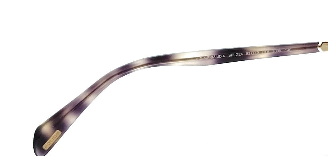 POLICE PLG24 300K Shiny Rose Gold Square Womens Sunglasses