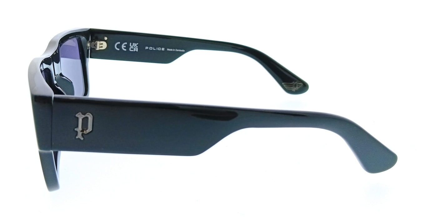 POLICE PLL12 700 Black Square Mens Sunglasses