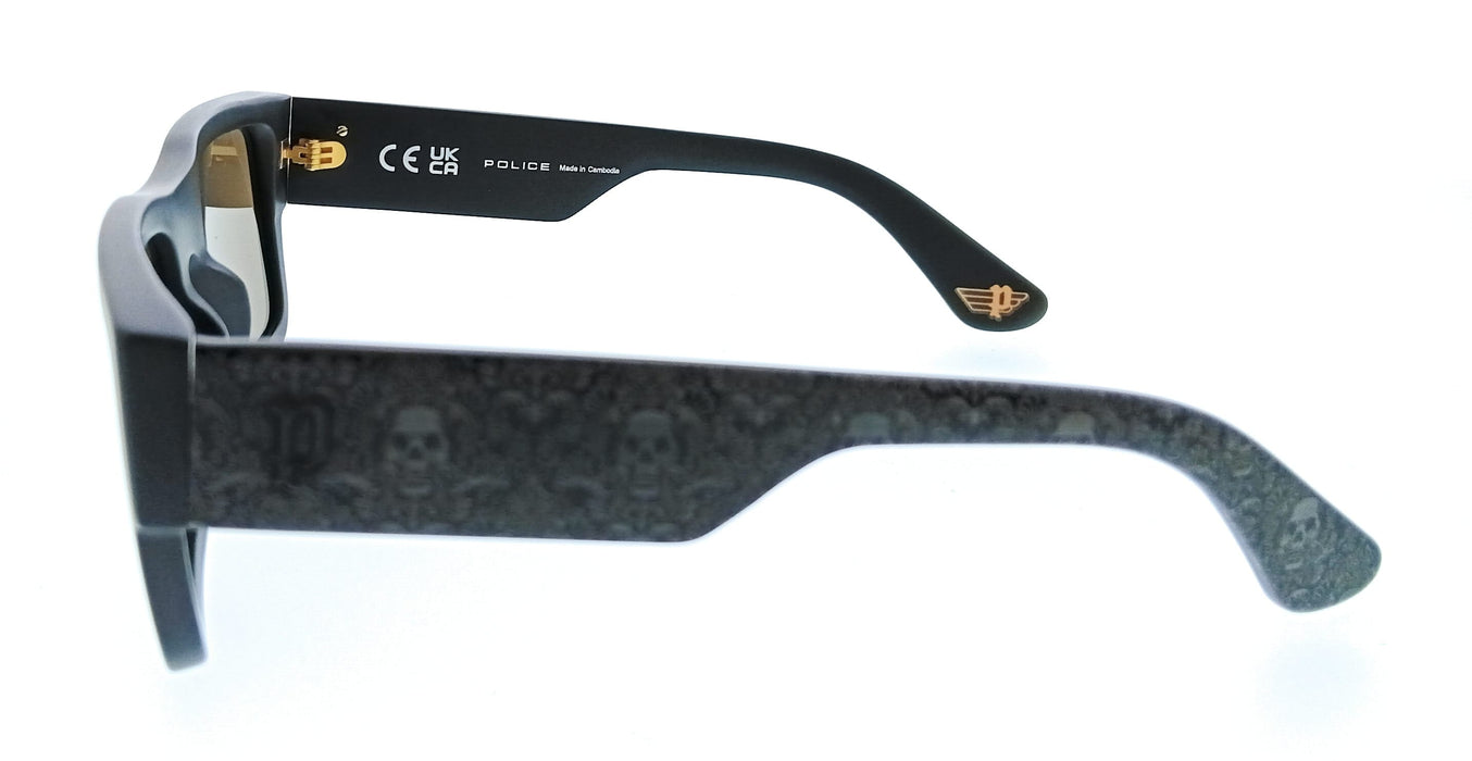 POLICE PLL12 703G Black Square Mens Sunglasses
