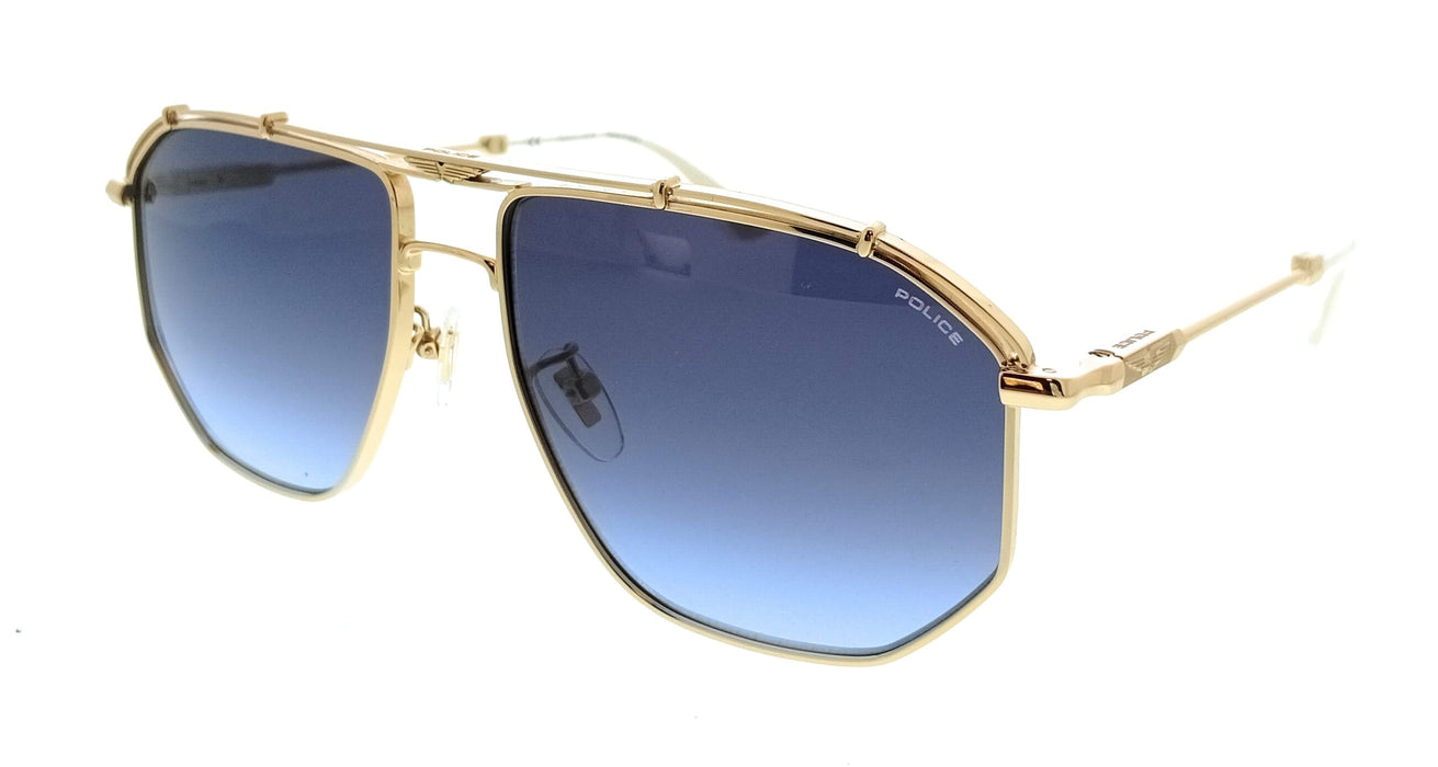 POLICE PLL17 300 Gold Geometric Mens Sunglasses