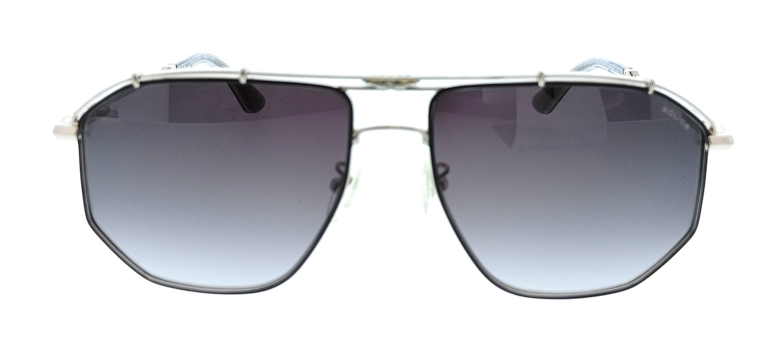 POLICE PLL17 0K07 Silver Geometric Mens Sunglasses