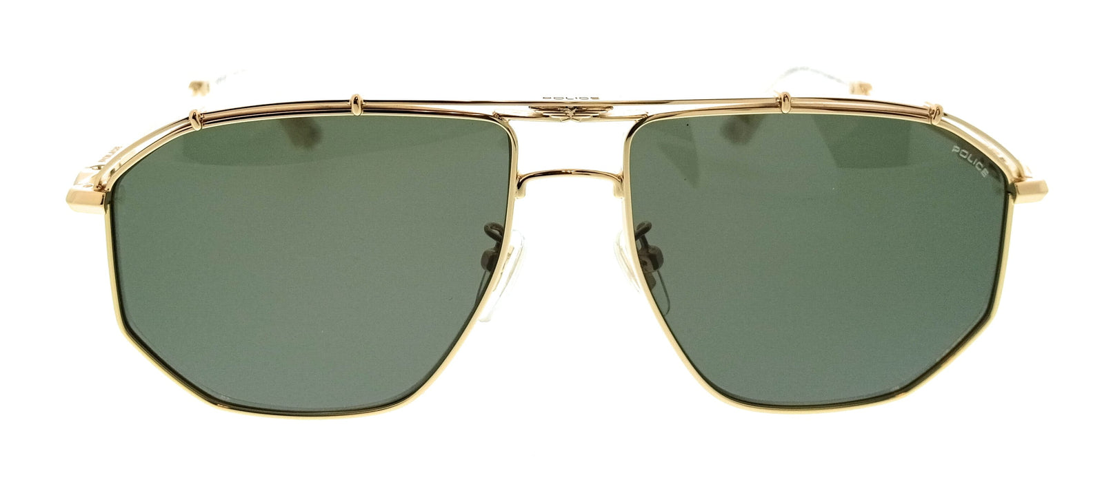 POLICE PLL17 300Y Gold Geometric Mens Sunglasses
