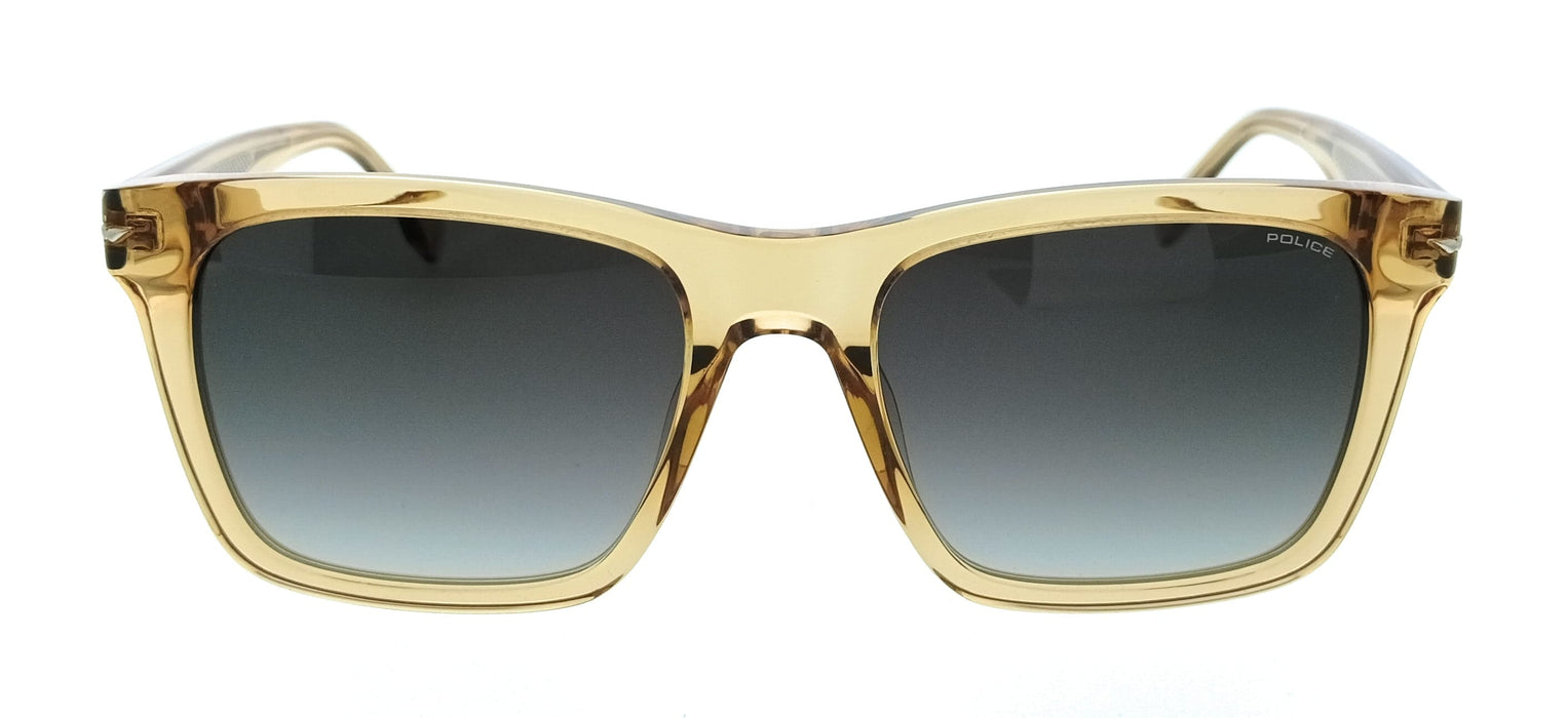 POLICE PLN35E 0L77 Brown/Yellow Square Mens Sunglasses