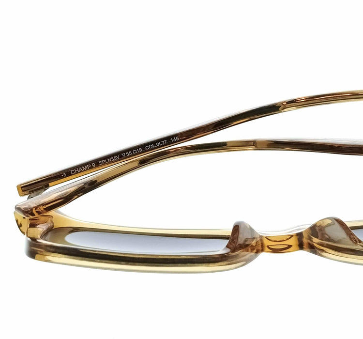 POLICE PLN35E 0L77 Brown/Yellow Square Mens Sunglasses