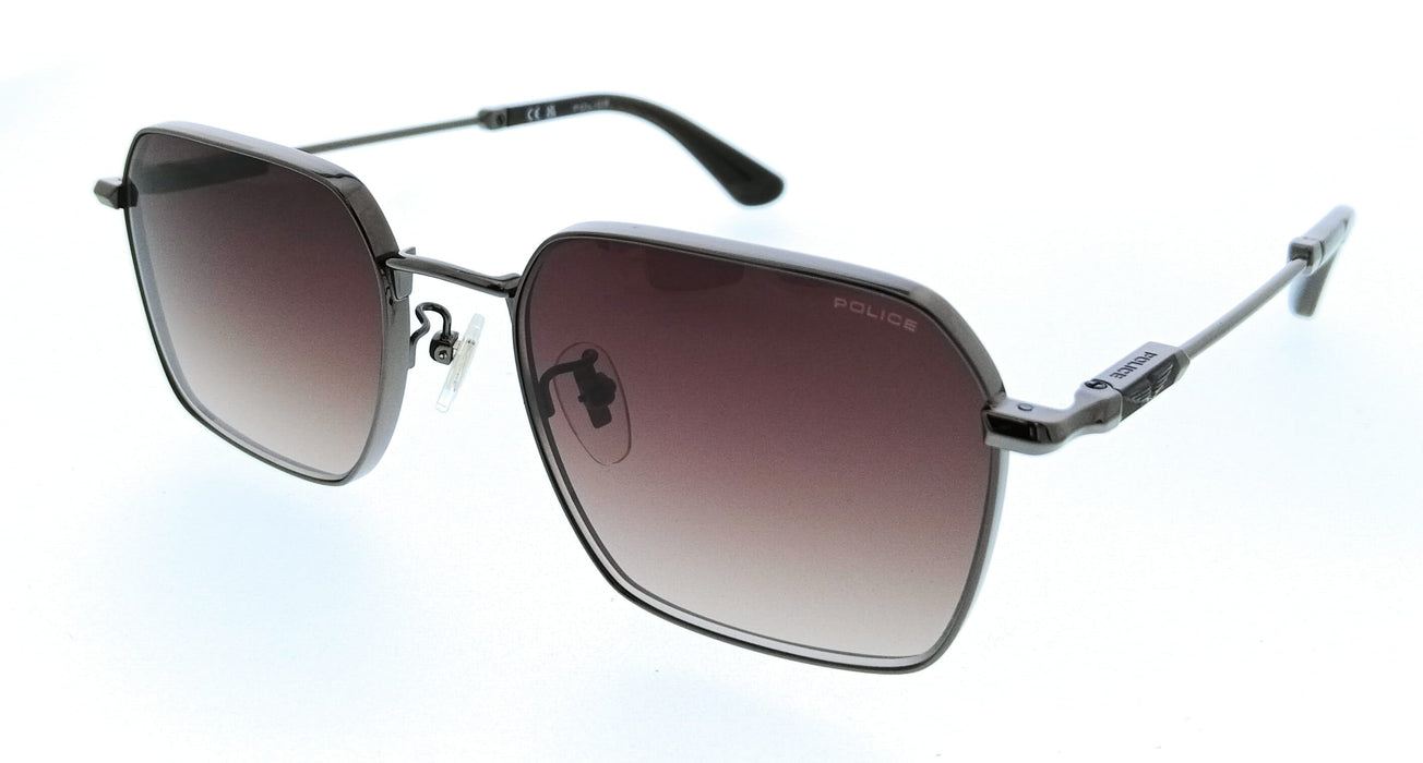 POLICE PLN41 568 Gunmetal Geometric Mens Sunglasses