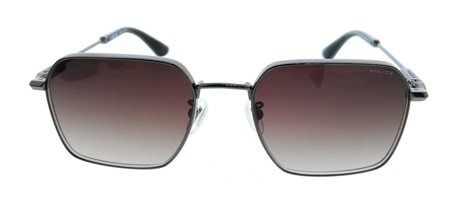 POLICE PLN41 568 Gunmetal Geometric Mens Sunglasses