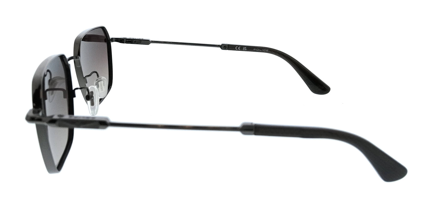 POLICE PLN41 568 Gunmetal Geometric Mens Sunglasses