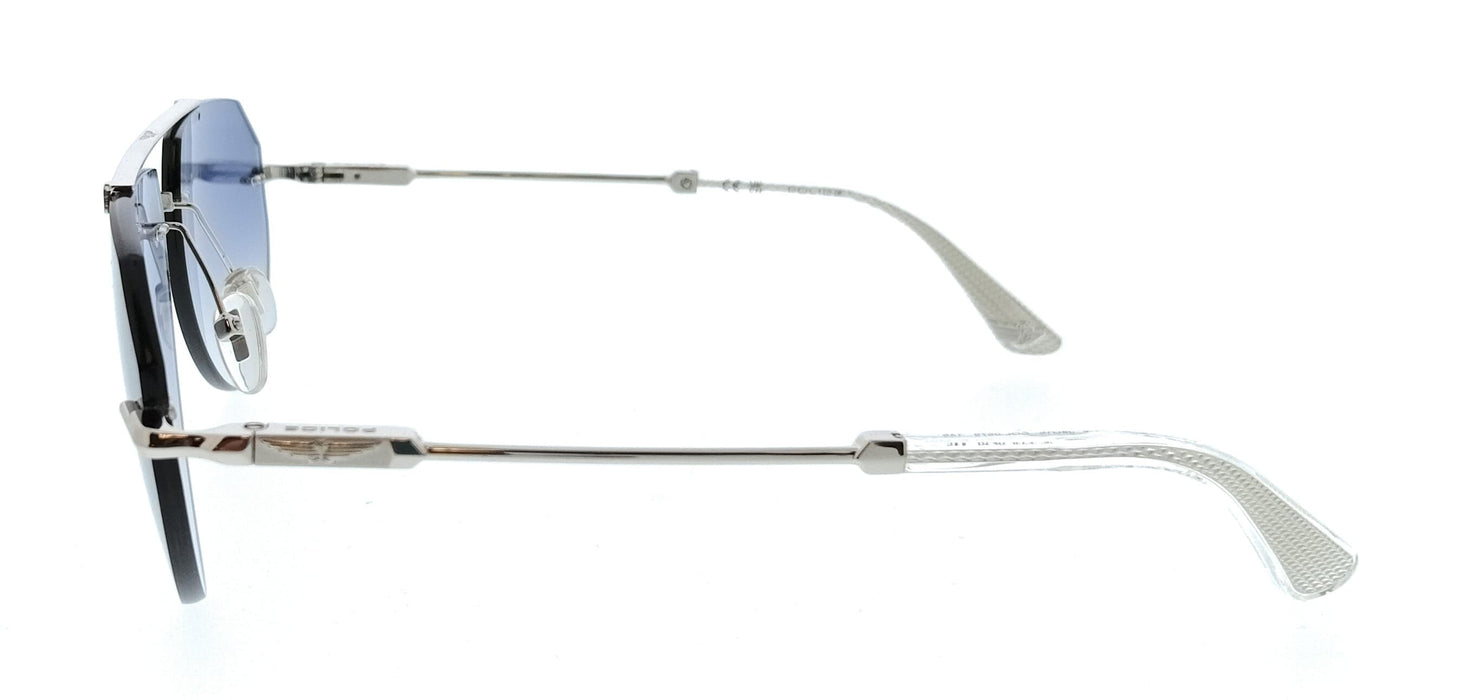 POLICE PLN42 579 Silver Aviator Mens Sunglasses
