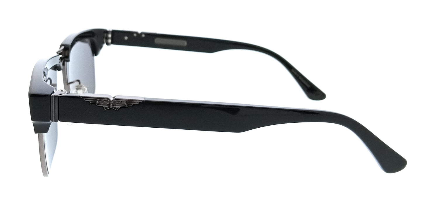 POLICE PLP25 672 Shiny Black Gold Square Mens Sunglasses