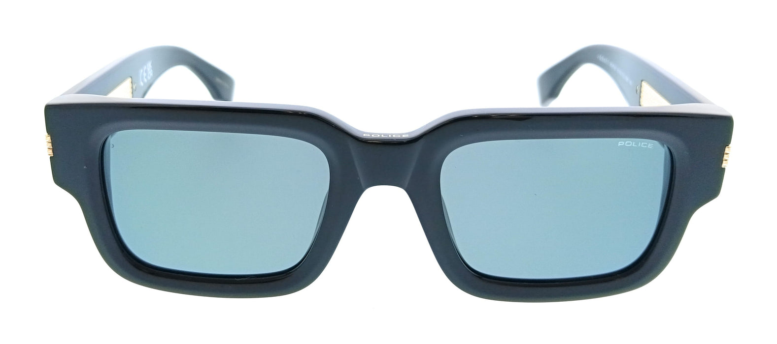 POLICE PLP32E 700Y Shiny Black Square Mens Sunglasses