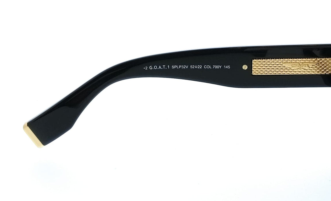 POLICE PLP32E 700Y Shiny Black Square Mens Sunglasses