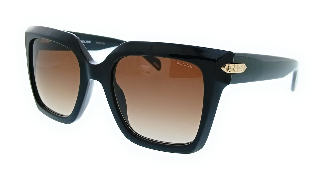 POLICE PLR26E 700Y Shiny Black Square Womens Sunglasses