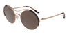 Prada   Rose Gold/Brown Oval Sunglasses