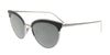 Prada   Matte Silver/Black Cateye  Sunglasses